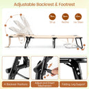 Set of 2 Folding Face Down Tanning Chair with Face Hole 3 Removable Pillows