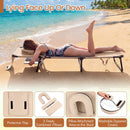 Set of 2 Folding Face Down Tanning Chair with Face Hole 3 Removable Pillows