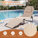 Set of 2 Folding Face Down Tanning Chair with Face Hole 3 Removable Pillows