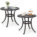 Aluminum Patio Side Tables Set of 2 with Adjustable Feet