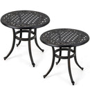 Aluminum Patio Side Tables Set of 2 with Adjustable Feet