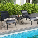 Aluminum Patio Side Tables Set of 2 with Adjustable Feet
