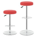 Height Adjustable Swivel Bar Stool Set of 2 - Red