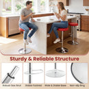 Height Adjustable Swivel Bar Stool Set of 2 - Red