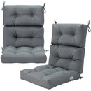 High Back Chair Cushion Set with Adjustable Height (2-Pack)