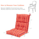 High Back Chair Cushion Set with Adjustable Height (2-Pack)