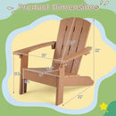 Set of 2 Kid's Adirondack Chair with with High Backrest and Armrests