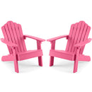 Set of 2 Kids Adirondack Chairs All-weather Outdoor Chairs for Children with Tilted High Backrest