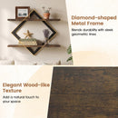 Metal Floating Wall Shelves Set of 2 with Geometric Frame