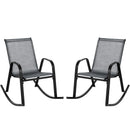 Set of 2 Metal Patio Rocking Chair with Breathable Seat Fabric