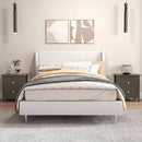 Set of 2 Modern Nightstand with two Drawers for Small Spaces-Rustic Brown