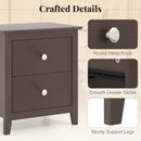 Set of 2 Modern Nightstand with two Drawers for Small Spaces-Rustic Brown