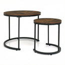Set of 2 Modern Round Stacking Nesting Coffee Tables for Living Room