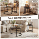 Set of 2 Modern Round Stacking Nesting Coffee Tables for Living Room