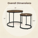 Set of 2 Modern Round Stacking Nesting Coffee Tables for Living Room