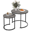Set of 2 Modern Round Stacking Nesting Coffee Tables for Living Room