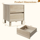 Wooden End Tables Set of 2 with Storage Drawers