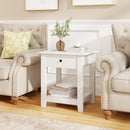 Set of 2 Nightstand with Drawer 3-Tier Modern Bedside Table with Open Shelf and Storage