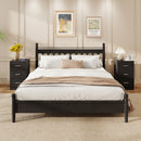 Set of 2 Nightstand with Charging Station End Table with 3 Storage Drawers Bedside Table for Bedroom