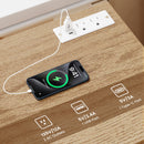 Set of 2 Nightstand with Charging Station End Table with 3 Storage Drawers Bedside Table for Bedroom