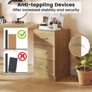 Set of 2 Nightstand with Charging Station End Table with 3 Storage Drawers Bedside Table for Bedroom