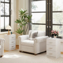 Set of 2 Nightstand with Charging Station End Table with 3 Storage Drawers Bedside Table for Bedroom