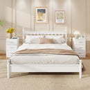 Set of 2 Nightstand with Charging Station End Table with 3 Storage Drawers Bedside Table for Bedroom