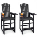 Outdoor Bar Stool Set of 2 with Backrest and Armrests 29"
