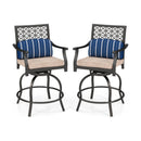 Set of 2 Outdoor Bar Height Chair with Soft Cushions
