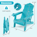 Folding Adirondack Chairs Set of 2 with Adjustable Backrest