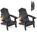Folding Adirondack Chairs Set of 2 with Adjustable Backrest