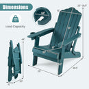 Folding Adirondack Chairs Set of 2 with Adjustable Backrest
