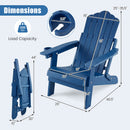 Folding Adirondack Chairs Set of 2 with Adjustable Backrest