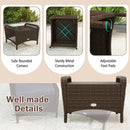 Outdoor PE Wicker Ottomans Set of 2 with Removable Cushions