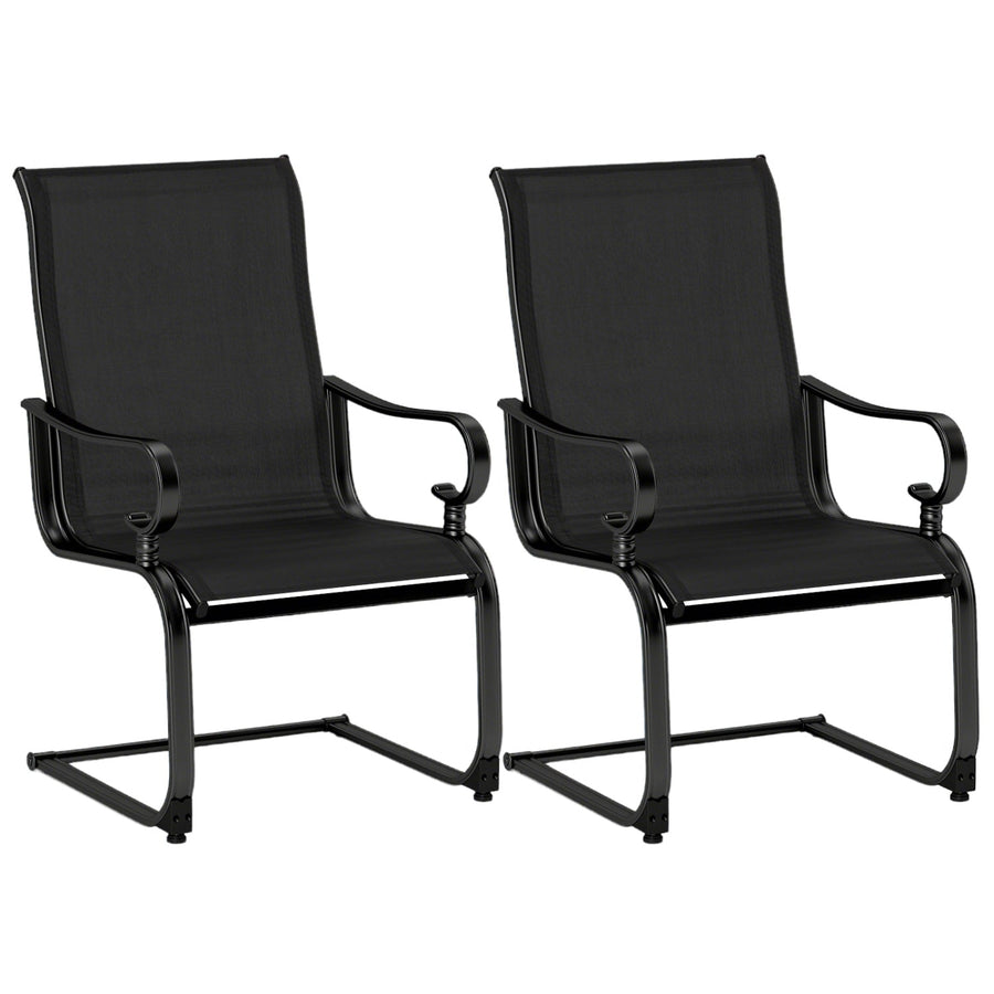 Set of 2 Patio Chairs with Quick-drying and Breathable Fabric for Backyard