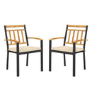 Set of 2 Patio Dining Chairs with Removable Padded Cushions