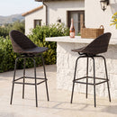 Swivel Patio Bar Stools Set of 2 with Rattan Seat 400 LBS