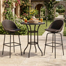 Swivel Patio Bar Stools Set of 2 with Rattan Seat 400 LBS