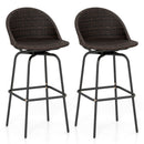 Swivel Patio Bar Stools Set of 2 with Rattan Seat 400 LBS