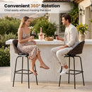 Swivel Patio Bar Stools Set of 2 with Rattan Seat 400 LBS