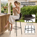 Swivel Patio Bar Stools Set of 2 with Rattan Seat 400 LBS