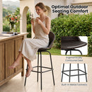 Swivel Patio Bar Stools Set of 2 with Rattan Seat 400 LBS
