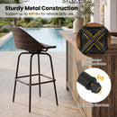 Swivel Patio Bar Stools Set of 2 with Rattan Seat 400 LBS
