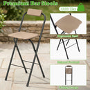 Portable Bar Height Stools Set of 2 with Footrest - Folding