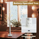 Set of 2 Pre-lit White Twig Birch Tree Battery Powered for Christmas Holiday