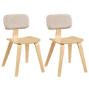 Set of 2 Rubber Wood Dining Room Chairs with Teddy Velvet Padded Backrest