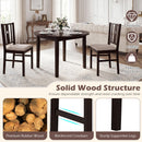 Rubber Wood Dining Chairs with Padded Fabric Seat, Set of 2