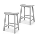 Set of 2 24 Inch Counter Height Stools with Solid Wood Legs