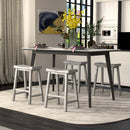 Set of 2 24 Inch Counter Height Stools with Solid Wood Legs