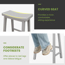 Set of 2 24 Inch Counter Height Stools with Solid Wood Legs